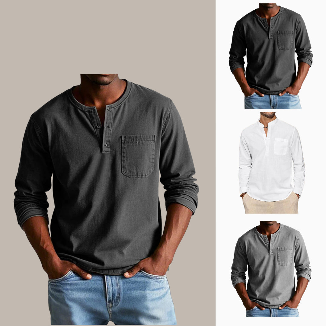 ACHETEZ 1, RECEVEZ 3 — T-SHIRT HOMME RAGLAN VINTAGE EN COTON ET LIN
