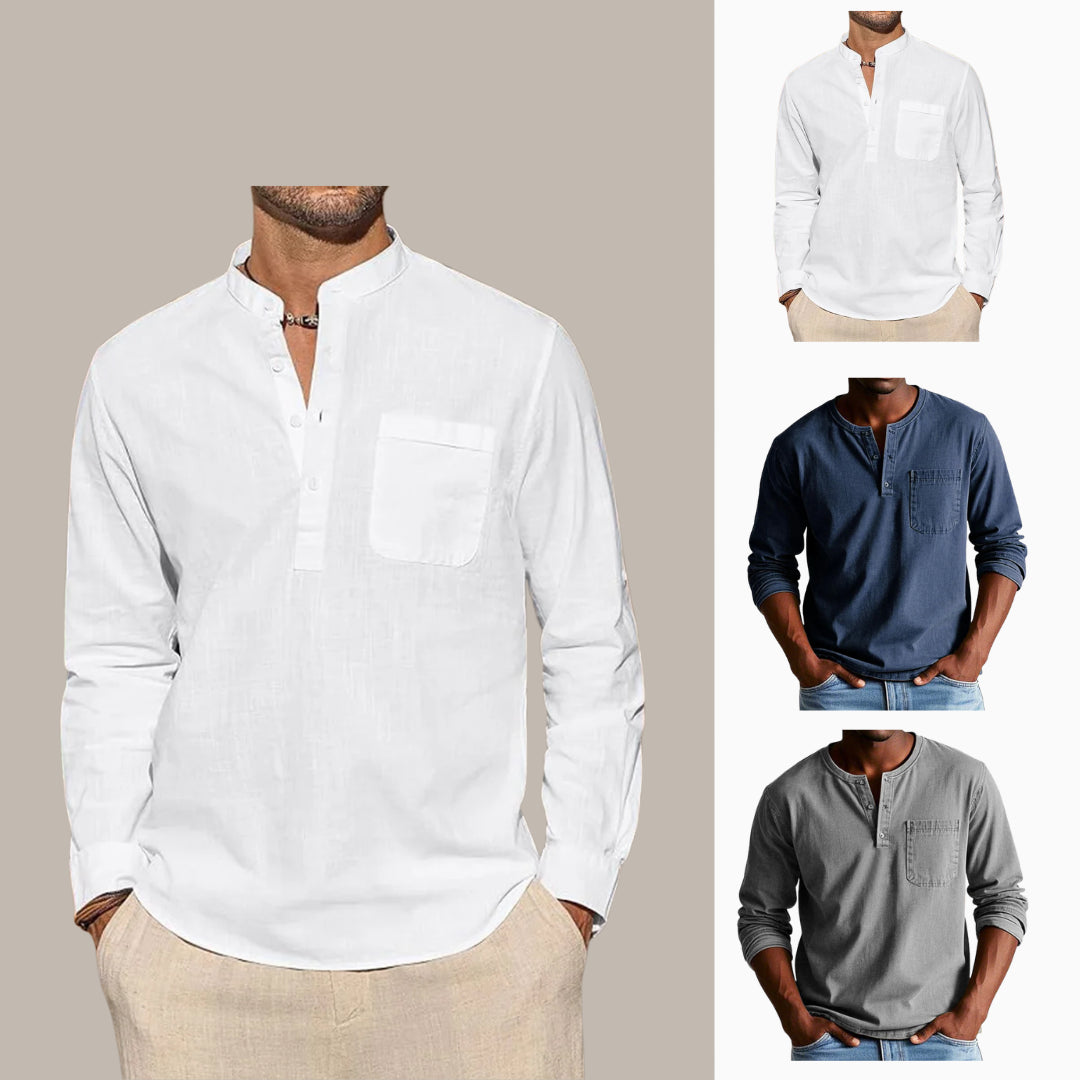 ACHETEZ 1, RECEVEZ 3 — T-SHIRT HOMME RAGLAN VINTAGE EN COTON ET LIN