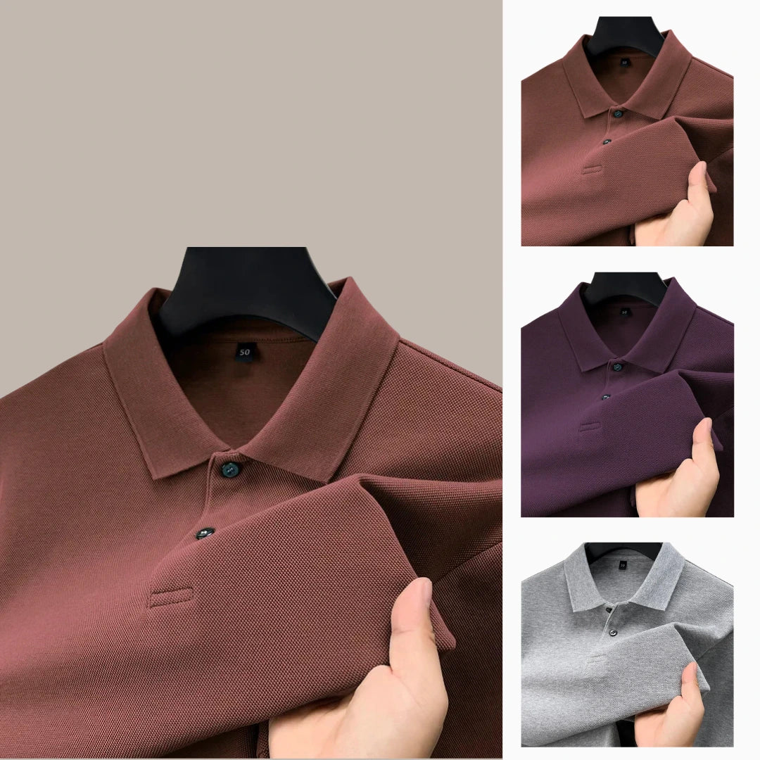ACHETEZ 1, RECEVEZ 3 — POLO HOMME À MANCHES LONGUES EN COTON PREMIUM
