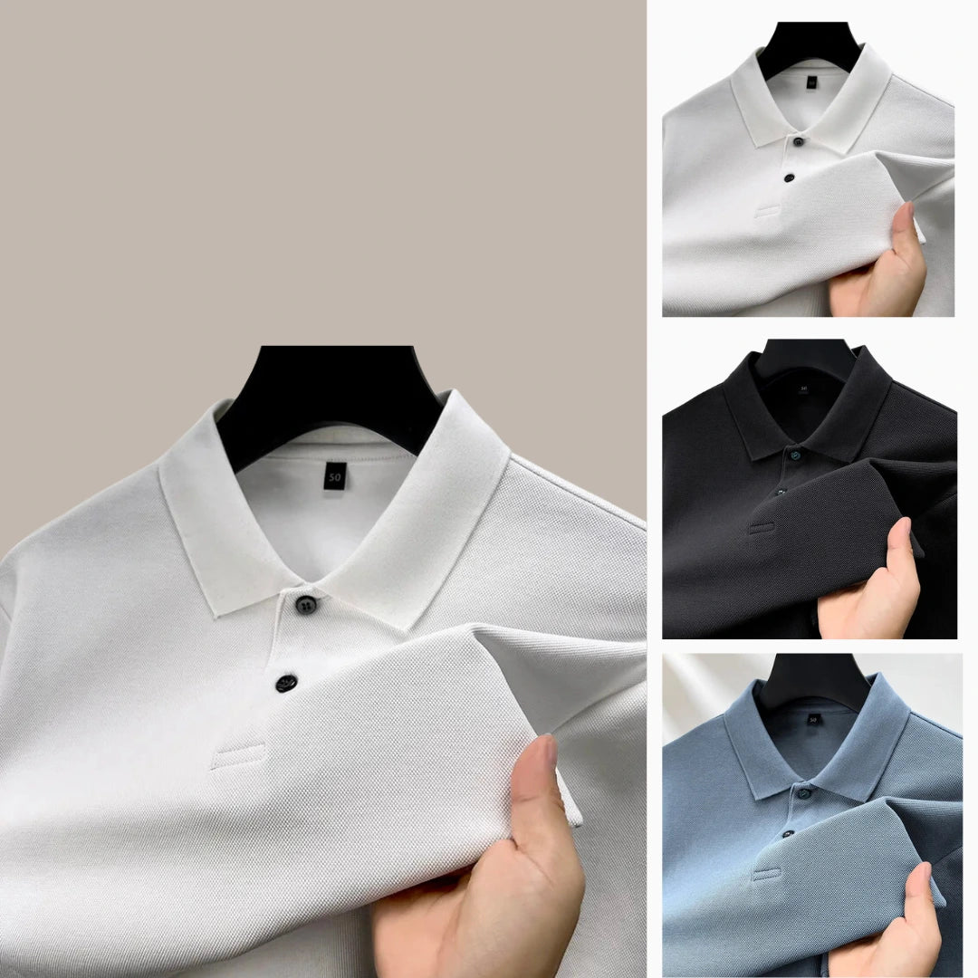 ACHETEZ 1, RECEVEZ 3 — POLO HOMME À MANCHES LONGUES EN COTON PREMIUM