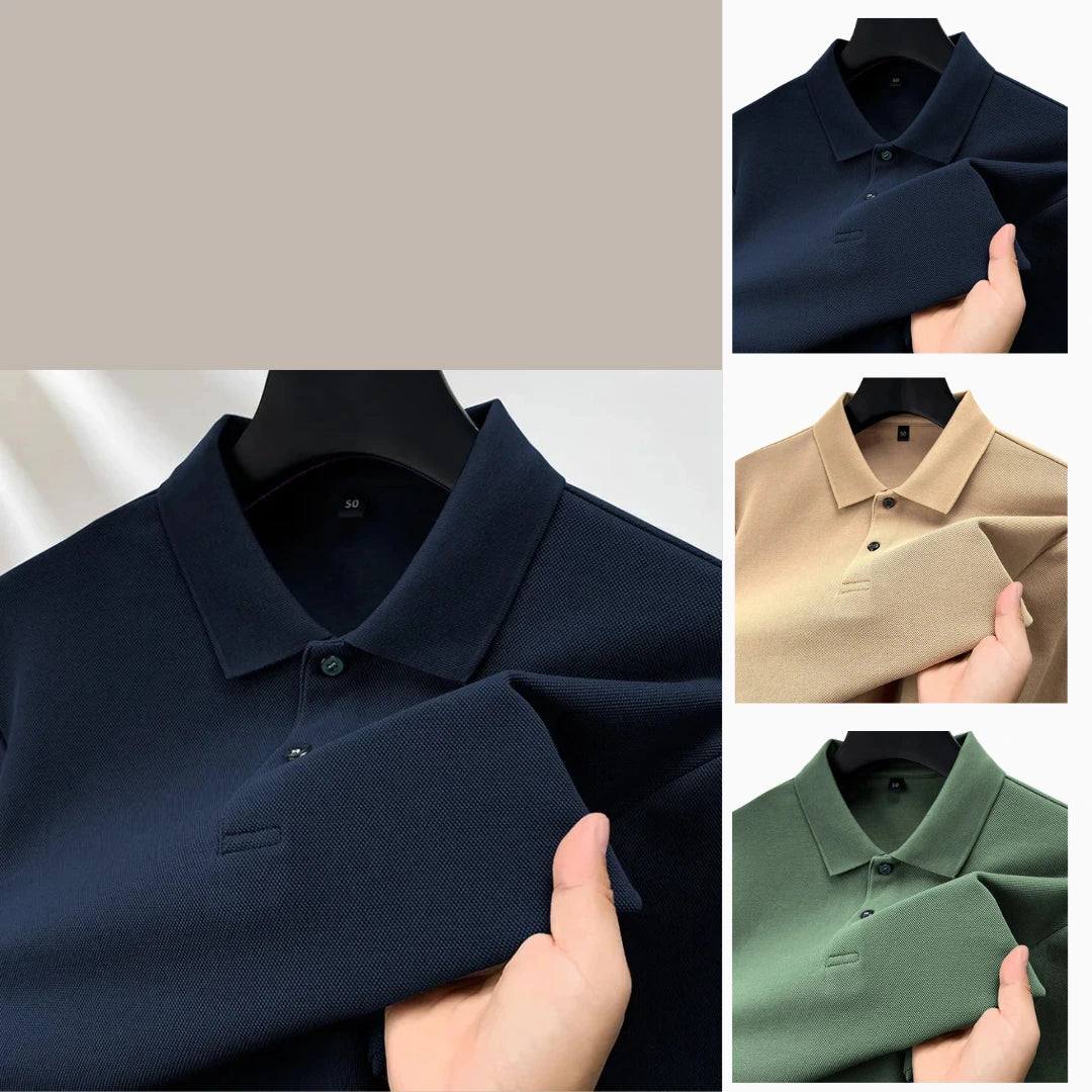 ACHETEZ 1, RECEVEZ 3 — POLO HOMME À MANCHES LONGUES EN COTON PREMIUM