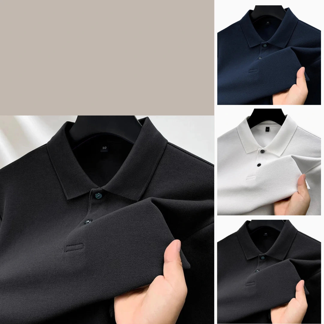 ACHETEZ 1, RECEVEZ 3 — POLO HOMME À MANCHES LONGUES EN COTON PREMIUM